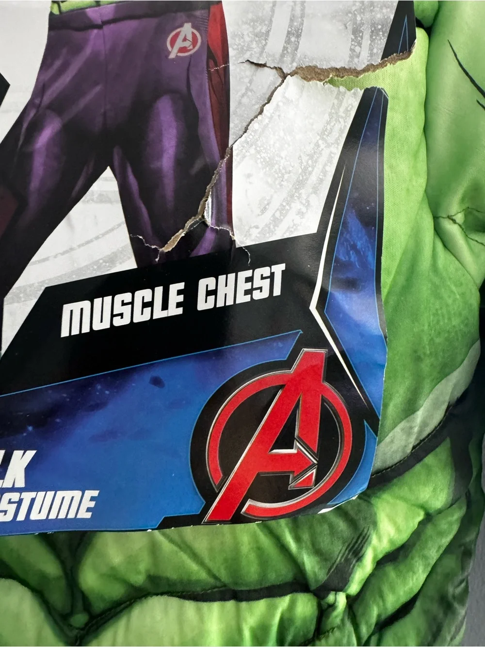 Marvel Hulk Muscle Chest Kids Costume - large size 12-14